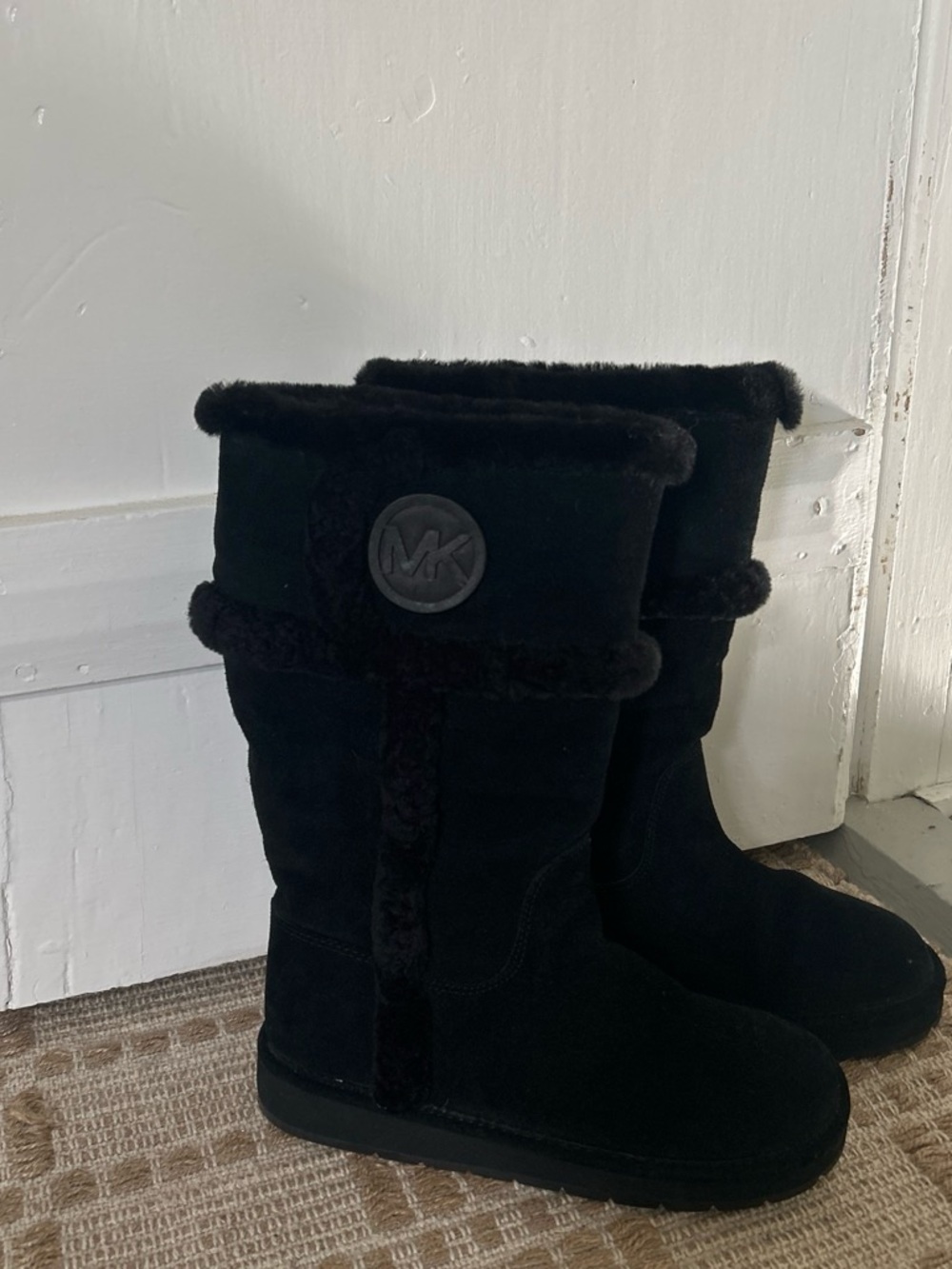 Michael Kors Black Suede Mid-Calf Winter Boots